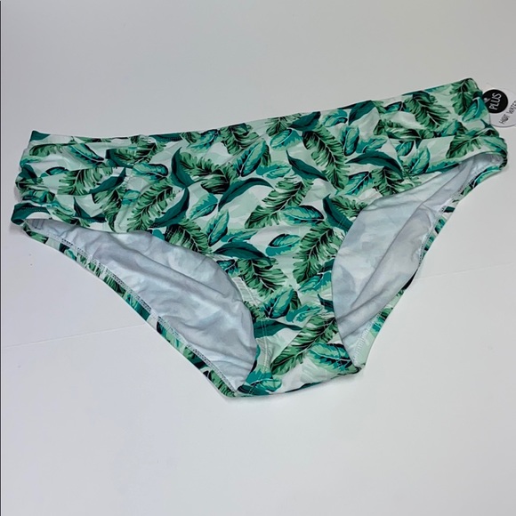 Hot Water High Waisted Leaf Print Bikini Bottom - Picture 2 of 6
